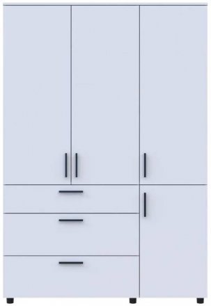 Шафа для одягу Doros Торн Білий 3 ДСП/3Ш (полиці) 135х51.6х200 (DRS-012056)