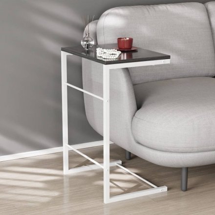 Столик приставний Террі Ferrum-decor 650x440x330 Білий метал ДСП Сосна Кембра 16 мм (FRD-104657)