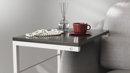 Столик приставний Террі Ferrum-decor 650x440x330 Білий метал ДСП Сосна Кембра 16 мм (FRD-104657)