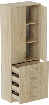 Шафа Анжело Ferrum-decor на 3 полиць з 2 дверима та 4 ящики 1900x700x380 ДСП Дуб Сонома 16 мм (FRD-105028)