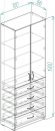 Шафа Анжело Ferrum-decor на 3 полиць з 2 дверима та 4 ящики 1900x700x380 ДСП Дуб Сонома 16 мм (FRD-105028)