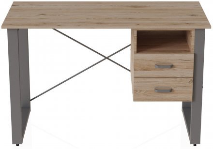Письмовий стіл із ящиками Ferrum-decor Оскар 750x1400x600 метал Сірий ДСП Дуб Сан-Марино 16 мм (FRD-103249)