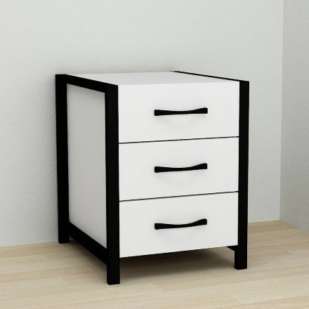 Тумба універсальна Ferrum-decor Вів'єн 3 50x41x40 чорний ДСП Біле 16мм (FRD-104186)