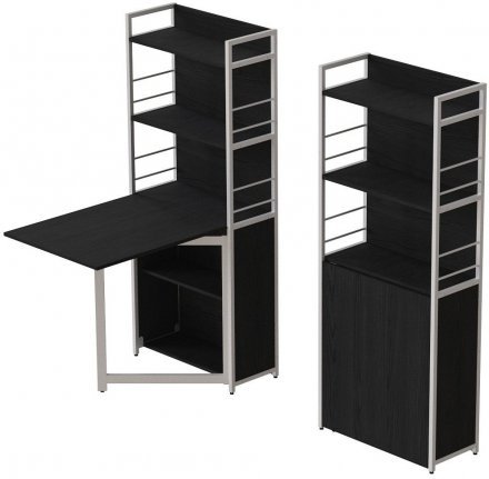 Стіл книжка з етажеркою Практик 2 Ferrum-decor 1555x640x990 Білий метал ДСП Сосна Кембра 16 мм (FRD-104634)