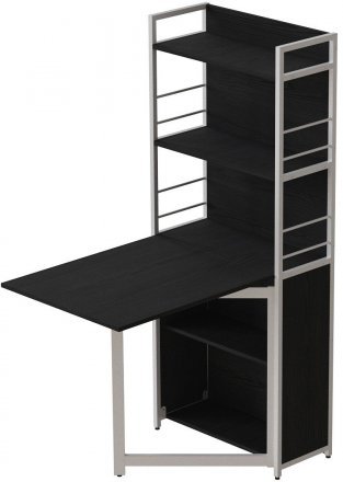 Стіл книжка з етажеркою Практик 2 Ferrum-decor 1555x640x990 Білий метал ДСП Сосна Кембра 16 мм (FRD-104634)