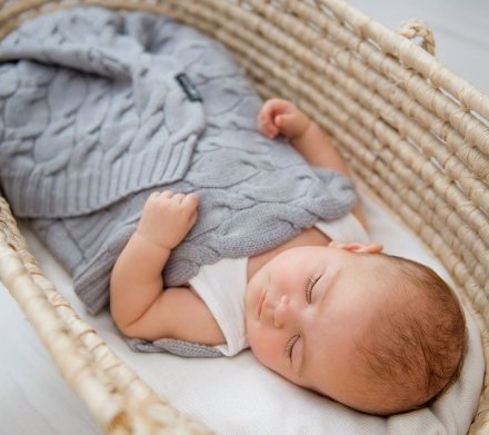 Плед плетений Premium Merino 80x100 см Ice Grey lullalove-6647