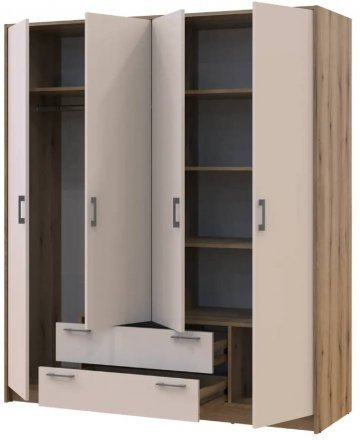 Шафа для одягу Doros Ронді Дуб Артизан/Кашемір 4ДСП 160х52х195 DRS-011662 (80737825)