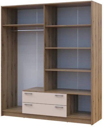 Шафа для одягу Doros Ронді Дуб Артизан/Кашемір 4ДСП 160х52х195 DRS-011662 (80737825)
