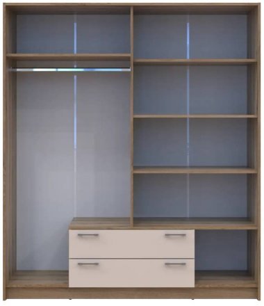 Шафа для одягу Doros Ронді Дуб Артизан/Кашемір 4ДСП 160х52х195 DRS-011662 (80737825)