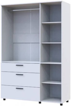 Шафа для одягу Doros Торн Білий 3 ДСП/3Ш (штанга) 135х51.6х200 (DRS-012057)