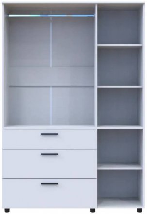 Шафа для одягу Doros Торн Білий 3 ДСП/3Ш (штанга) 135х51.6х200 (DRS-012057)