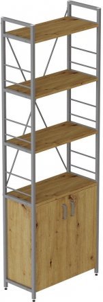 Етажерка 4/60 Ferrum-decor Серії Конект із тумбою 179x60x28 Сірий ДСП Артизан (FRD-102482)