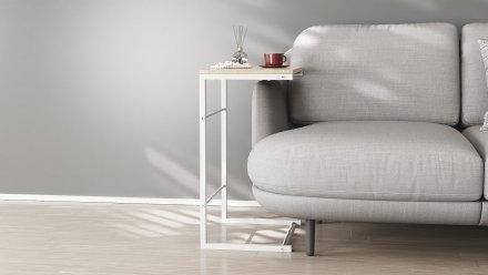 Столик приставний Террі Ferrum-decor 650x440x330 Білий метал ДСП Дуб Сонома 16 мм (FRD-104658) Столик приставний Террі Ferrum-decor 650x440x330 Білий метал ДСП Дуб Сонома 16 мм (FRD-104658)
