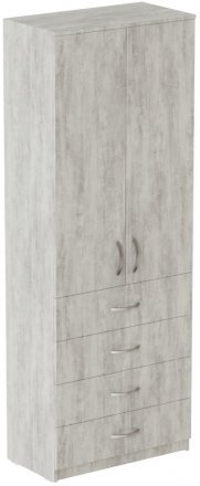 Шафа Анжело Ferrum-decor на 3 полиць з 2 дверима та 4 ящики 1900x700x380 ДСП Бетон 16 мм (FRD-105030)