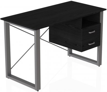 Письмовий стіл із ящиками Ferrum-decor Оскар 750x1400x600 метал Сірий ДСП Сосна Кембра 16 мм (FRD-103250)