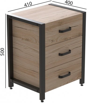 Тумба універсальна Ferrum-decor Вів'єн 3 50x41x40 чорний ДСП Дуб Сан-Марино 16мм (FRD-104187) Тумба універсальна Ferrum-decor Вів'єн 3 50x41x40 чорний ДСП Дуб Сан-Марино 16мм (FRD-104187)