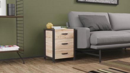 Тумба універсальна Ferrum-decor Вів'єн 3 50x41x40 чорний ДСП Дуб Сан-Марино 16мм (FRD-104187) Тумба універсальна Ferrum-decor Вів'єн 3 50x41x40 чорний ДСП Дуб Сан-Марино 16мм (FRD-104187)
