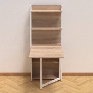 Стіл книжка з етажеркою Практик 2 Ferrum-decor 1555x640x990 Білий метал ДСП Дуб Сонома 16мм (FRD-104635) Стіл книжка з етажеркою Практик 2 Ferrum-decor 1555x640x990 Білий метал ДСП Дуб Сонома 16мм (FRD-104635)