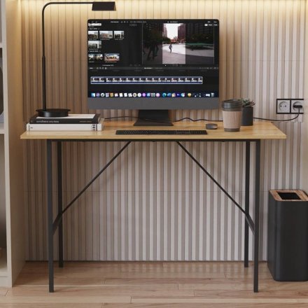 Стіл письмовий Line Тайм Ferrum-decor 750x1000x600 Чорний метал ДСП Дуб Артизан 16 мм (FRD-104876)