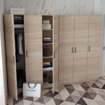 Комплект шаф для одягу Doros Промо (2 шт.) 270х48х204 см Дуб сонома (DRS-011218) Комплект шаф для одягу Doros Промо (2 шт.) 270х48х204 см Дуб сонома (DRS-011218)