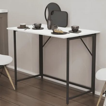 Стіл розкладний Моріс Ferrum-decor 750x1000x600 Чорний метал ДСП Біле 16 мм (FRD-104669)