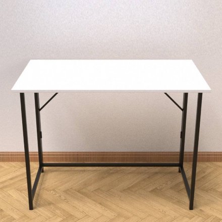 Стіл розкладний Моріс Ferrum-decor 750x1000x600 Чорний метал ДСП Біле 16 мм (FRD-104669)