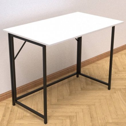 Стіл розкладний Моріс Ferrum-decor 750x1000x600 Чорний метал ДСП Біле 16 мм (FRD-104669)