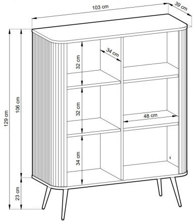 Комод Perfect Home Зова / Zova 2-дверний з чорними ніжками K103 Білий (PFH-091285)