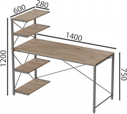 Комп'ютерний стіл Ferrum-decor Джек 75x140x60 Сірий ДСП Дуб Сан-Марино (FRD-104415) Комп'ютерний стіл Ferrum-decor Джек 75x140x60 Сірий ДСП Дуб Сан-Марино (FRD-104415)