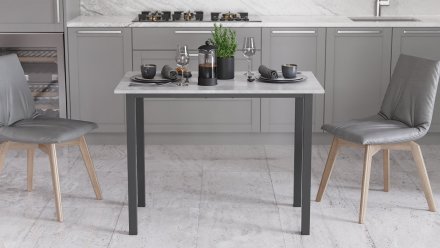 Стіл універсальний Knap Ferrum-decor 750x1400x700 Чорний метал ДСП Білий 16 мм (FRD-106378)