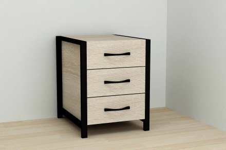 Тумба універсальна Ferrum-decor Вів'єн 3 50x41x40 чорний ДСП Дуб Сонома 16мм (FRD-104188) Тумба універсальна Ferrum-decor Вів'єн 3 50x41x40 чорний ДСП Дуб Сонома 16мм (FRD-104188)