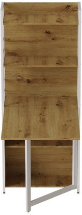 Стіл книжка з етажеркою Практик 2 Ferrum-decor 1555x640x990 Білий метал ДСП Дуб Артизан 16 мм (FRD-104637)