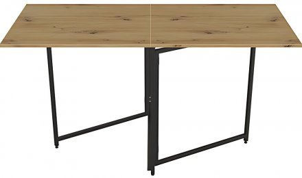 Стіл трансформер книжка Панама Ferrum-decor 75x148x68 Чорний метал ДСП Дуб Артизан 16 мм (FRD-106832)