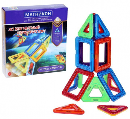 Магнітний конструктор 3D Старт 14 дет MK-14