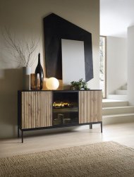 Комод з підсвіткою Perfect Home Сенто / Sento K154 3-дверний Чорний/дуб вотан (PFH-091488)