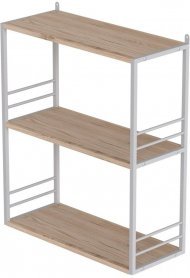 Книжкова полиця універсальна Ferrum-decor Стім 2 74x63x26 білий ДСП Дуб Сан-Марино 16мм (FRD-104110)