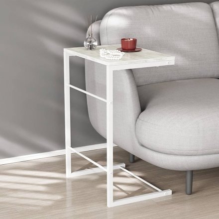 Столик приставний Террі Ferrum-decor 650x440x330 Білий метал ДСП Бетон 16 мм (FRD-104661) Столик приставний Террі Ferrum-decor 650x440x330 Білий метал ДСП Бетон 16 мм (FRD-104661)