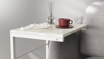 Столик приставний Террі Ferrum-decor 650x440x330 Білий метал ДСП Бетон 16 мм (FRD-104661) Столик приставний Террі Ferrum-decor 650x440x330 Білий метал ДСП Бетон 16 мм (FRD-104661)