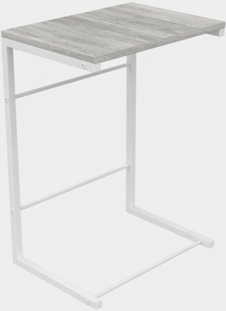 Столик приставний Террі Ferrum-decor 650x440x330 Білий метал ДСП Бетон 16 мм (FRD-104661) Столик приставний Террі Ferrum-decor 650x440x330 Білий метал ДСП Бетон 16 мм (FRD-104661)