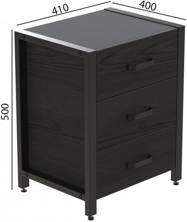 Тумба універсальна Ferrum-decor Вів'єн 3 50x41x40 чорний ДСП Сосна Кембра 16мм (FRD-104190) Тумба універсальна Ferrum-decor Вів'єн 3 50x41x40 чорний ДСП Сосна Кембра 16мм (FRD-104190)