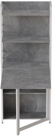 Стіл книжка з етажеркою Практик 2 Ferrum-decor 1555x640x990 Білий метал ДСП Бетон 16 мм (FRD-104638)