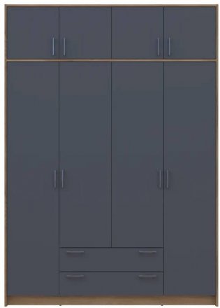 Шафа для одягу Doros Ронді з антресоллю Дуб Артизан/Графіт 4ДСП 160х52х236 DRS-011665 (80737828)