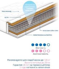 Матрац пружинний Чемпіон Cocos 150х190х20 см Матрац пружинний Чемпіон Cocos 150х190х20 см