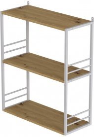 Книжкова полиця універсальна Ferrum-decor Стім 2 74x63x26 білий ДСП Дуб Артизан 16мм (FRD-104111)