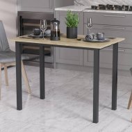 Стіл універсальний Knap Ferrum-decor 750x1400x700 Чорний метал ДСП Дуб Сонома 16 мм (FRD-106381)