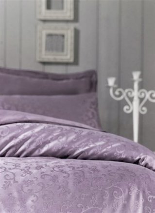 Постільний комплект 200х220 см Deluxe Jacquard Sateen Rimma фіолетовий Постільний комплект 200х220 см Deluxe Jacquard Sateen Rimma фіолетовий