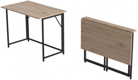 Стіл розкладний Моріс Ferrum-decor 750x1000x600 Чорний метал ДСП Дуб Сан-Марино 16 мм (FRD-104670)