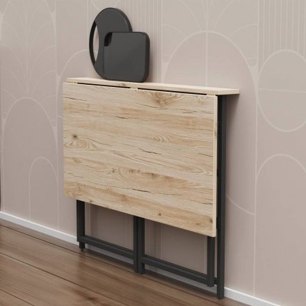 Стіл розкладний Моріс Ferrum-decor 750x1000x600 Чорний метал ДСП Дуб Сан-Марино 16 мм (FRD-104670)