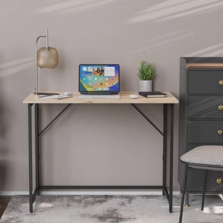 Стіл розкладний Моріс Ferrum-decor 750x1000x600 Чорний метал ДСП Дуб Сан-Марино 16 мм (FRD-104670)