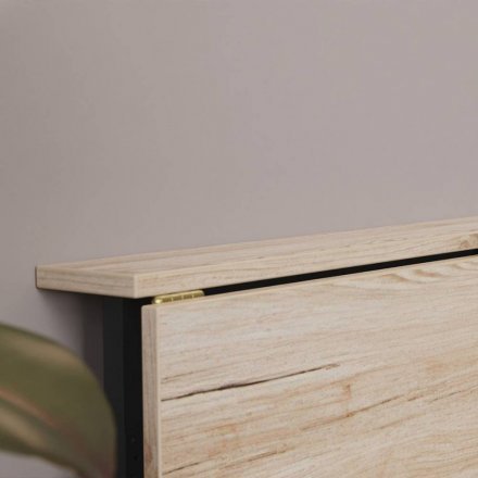 Стіл розкладний Моріс Ferrum-decor 750x1000x600 Чорний метал ДСП Дуб Сан-Марино 16 мм (FRD-104670)